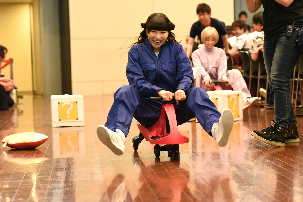 「でんぱカート対決」で圧倒的なスピードを見せた藤咲彩音。