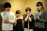左から吉田靖直、小島みなみ、紗倉まな、鳥居真道。
