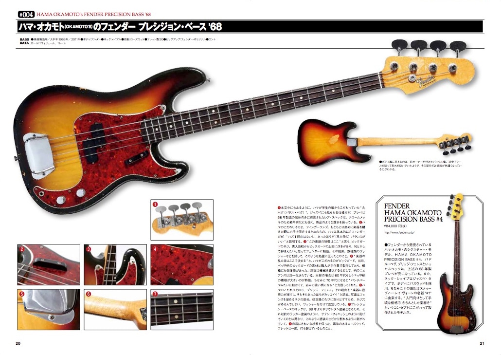 ハマ・オカモト（OKAMOTO'S）の愛用ベース紹介ページ。