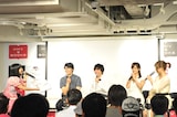 左から、ぱいぱいでか美、鳥居真道、吉田靖直、小島みなみ、紗倉まな。