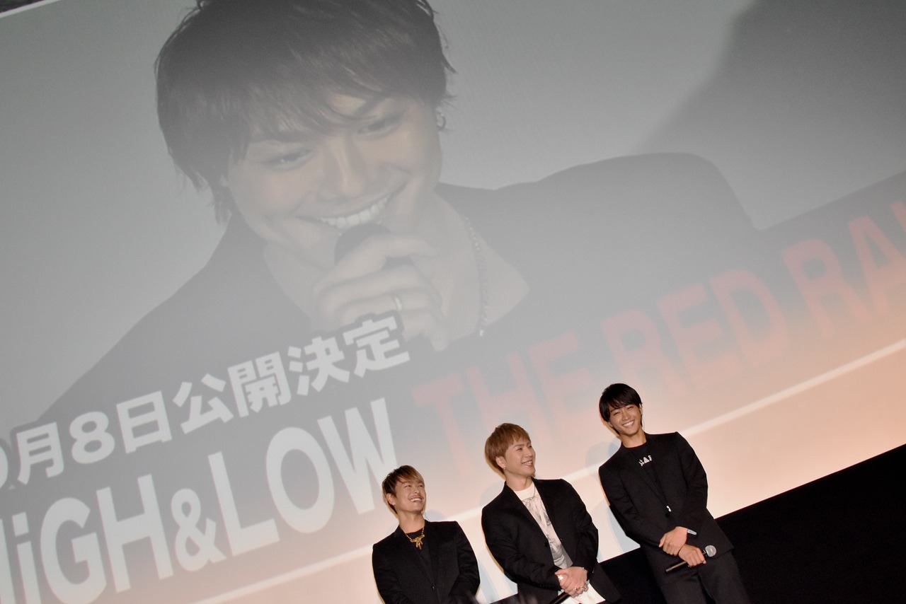 「HiGH&LOW THE MOVIE」初日舞台挨拶同時中継イベントの様子。