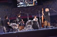 人気画像8位は「BUMP OF CHICKENスタジアムツアー終了『20年前も今も同じ気持ちでステージに』」より、サブステージで演奏するBUMP OF CHICKEN。（撮影：古渓一道）