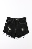 「Pzzz」ダメージデニムショートパンツ