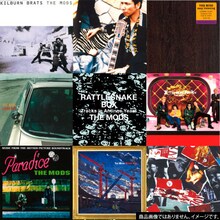「RATTLESNAKE BOX THE MODS Tracks in Antinos Years」に封入される9枚のジャケット。