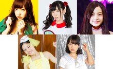 @JAM ALL STARS 2016。左上から時計回りに京佳（夢みるアドレセンス）、古川未鈴（でんぱ組.inc）、村田寛奈（9nine）、渡邉幸愛（SUPER☆GiRLS）、森詩織（PASSPO☆）。