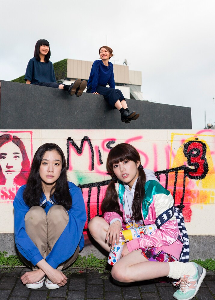 チャットモンチー（上）、「アズミ・ハルコは行方不明」告知用ビジュアル（下）