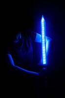 「TAMASHII Lab 宇宙刑事ギャバン レーザーブレード」使用例。 (c)東映