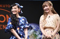 左から篠原ともえ、神田沙也加。