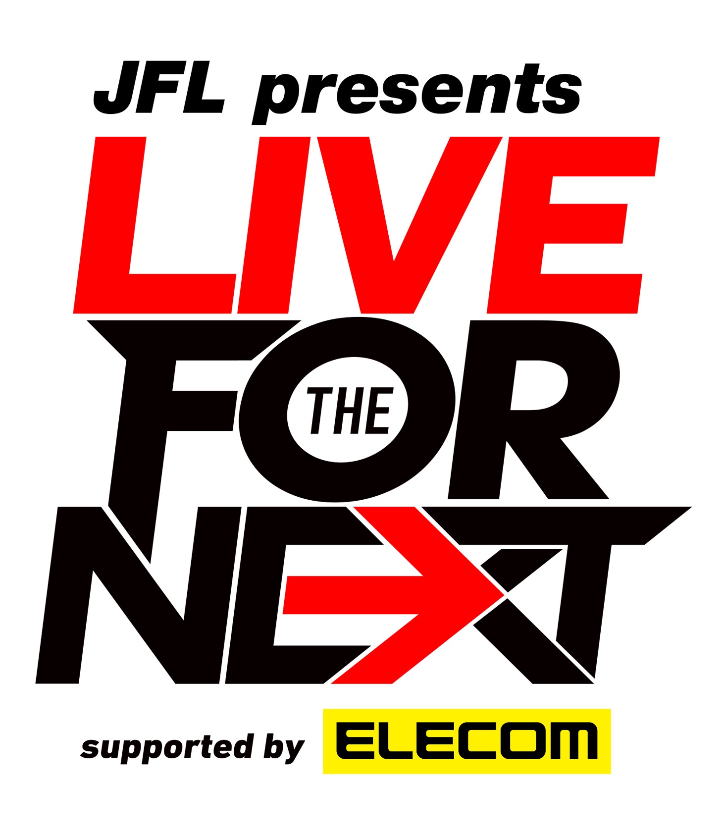 「JFL presents LIVE FOR THE NEXT supported by ELECOM」ロゴ