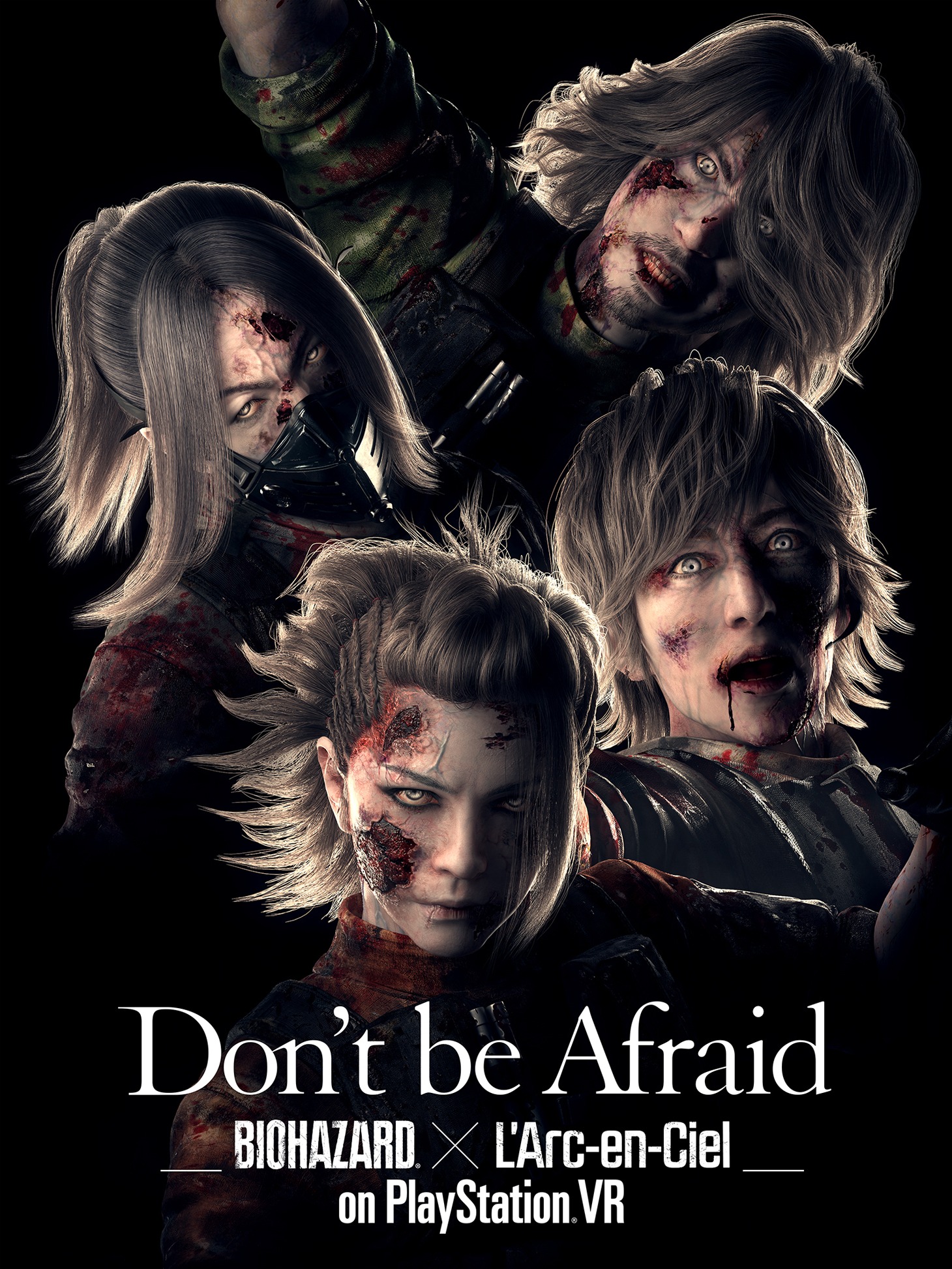 人気画像3位は「ラルクがゾンビ化！新曲MVで『バイオハザード』とVRコラボ」より、「Don't be Afraid –Biohazard× L'Arc-en-Ciel on PlayStation VR-」ビジュアル。