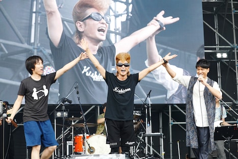 左より御徒町凧、綾小路翔（氣志團）、森山直太朗。（撮影：中野修也）