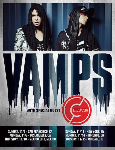 「VAMPS North American Tour 2016 With Special guest Citizen Zero」告知