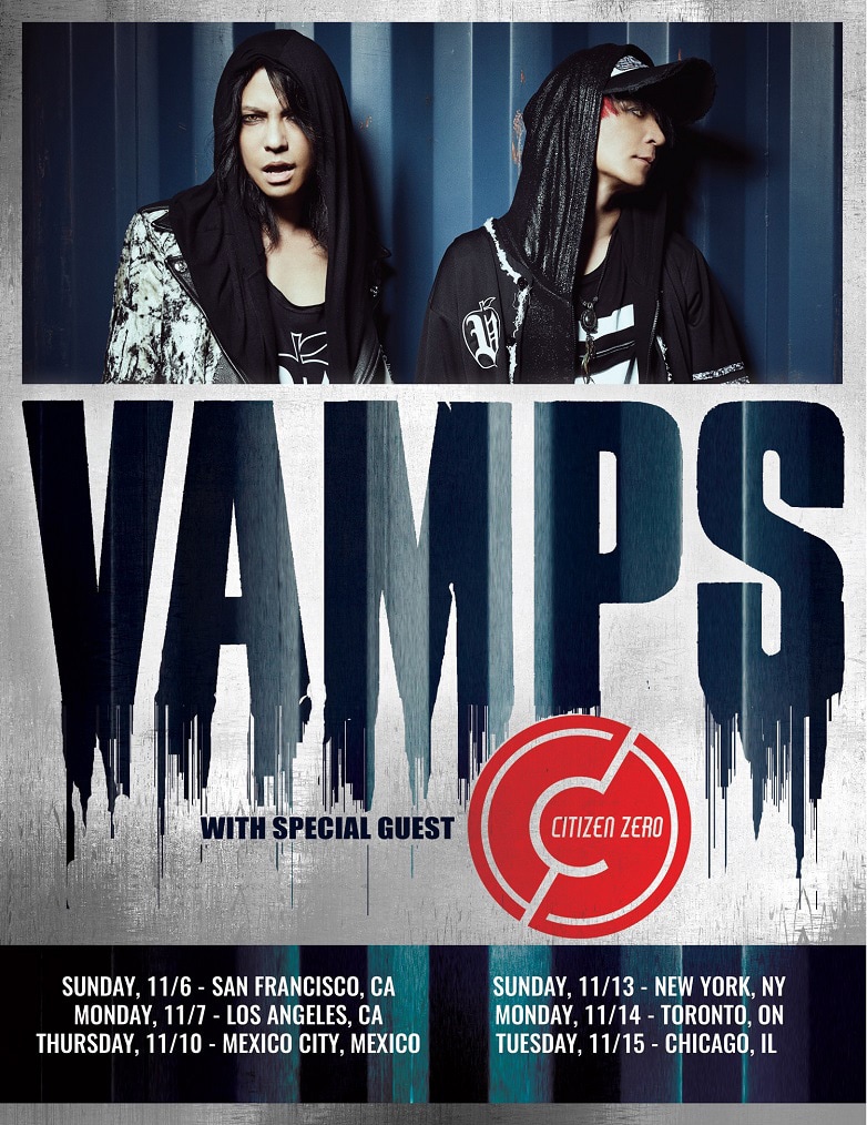 「VAMPS North American Tour 2016 With Special guest Citizen Zero」告知
