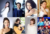 「THEカラオケ★バトル コンサート ツアー」出演者。左上から時計回りに城南海、つるの剛士、fumika、宮本美季、U-18四天王、RiRiKA、森恵、翠千賀。