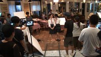 CM撮影の様子。