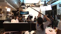CM撮影の様子。