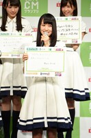 自身が出演したいCMを発表する菅井友香（欅坂46）。