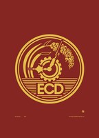 ポスター「時は金なり（2010）Burgundy Paper × Gold Ink」