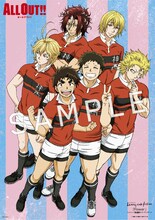 Lenny code fiction「Flower」購入特典「Lenny code fiction×『ALL OUT!!』特製両面B3ポスター」デザイン (c)雨瀬シオリ・講談社／神高ラグビー部