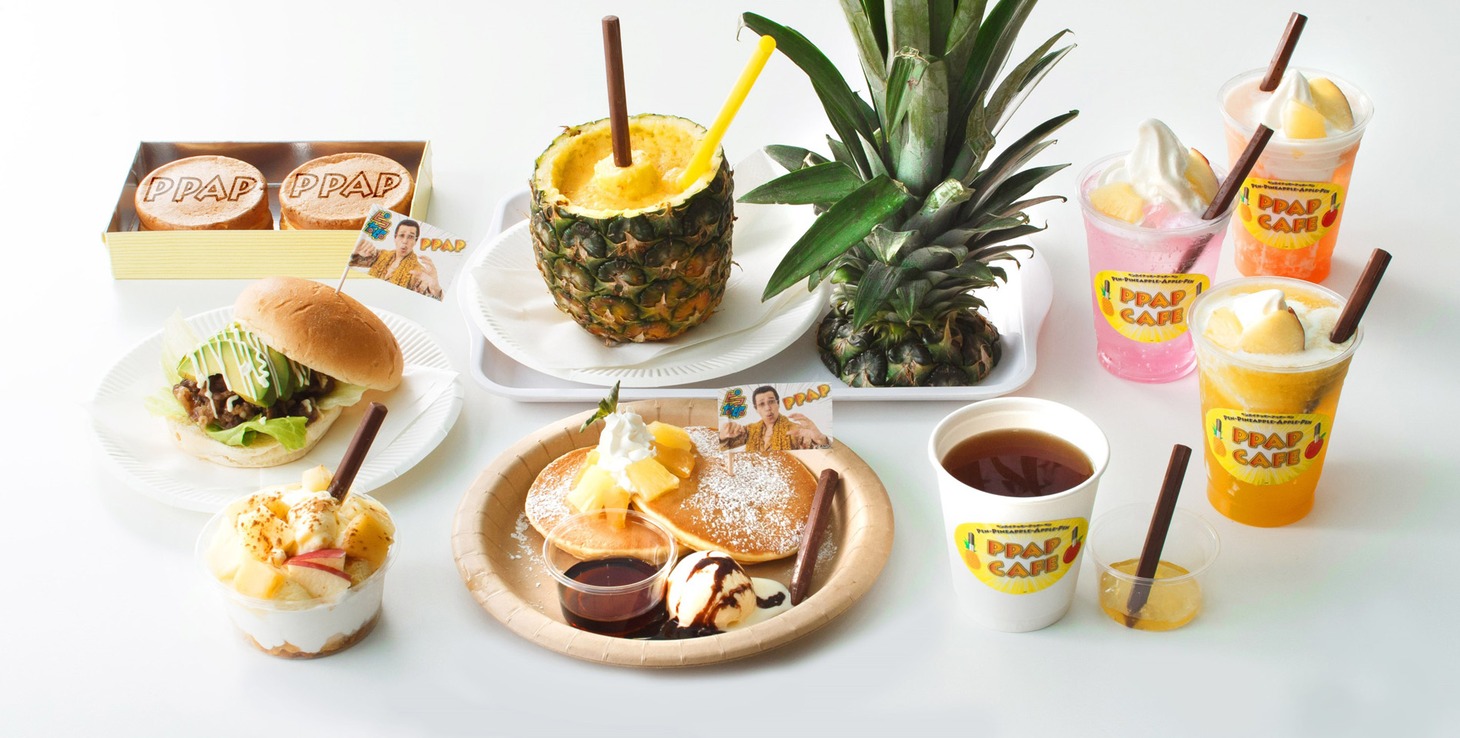人気画像5位は「食べるペン・パイナッポー・アッポー・ペンがスカイツリータウンに登場」より、「PPAP CAFE」のメニューイメージ。