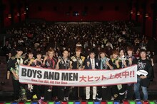 映画「BOYS AND MEN ～One For All, All For One～」公開記念舞台挨拶の様子。