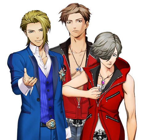 AR performers。左からシンジ、ダイヤ(REBEL CROSS)、レイジ(REBEL CROSS)