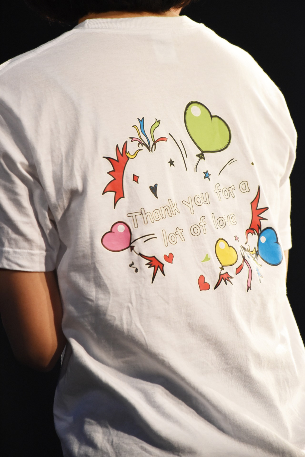 ファイナルライブ記念Tシャツの裏面。