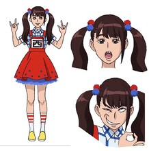 アニメのキャラクターになった生ハムと焼うどん・西井万理那。