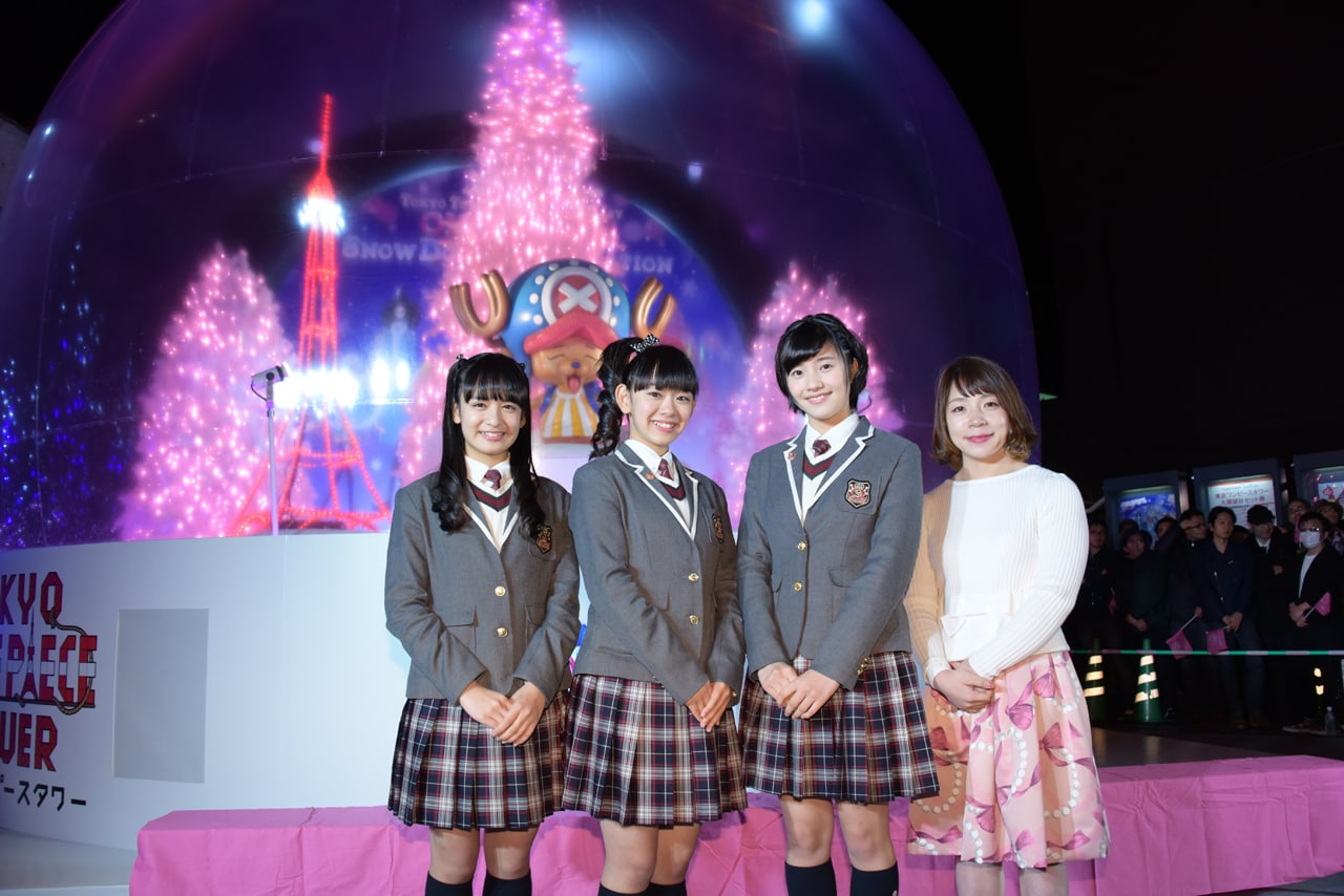 さくら学院が三宅宏実選手と東京タワーイルミ点灯式に登場、中3が将来の夢明かす