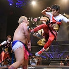 DISH//がディーノ討ち、ベッド・インが舞う!「DDTフェス」でプロレスと音楽が融合