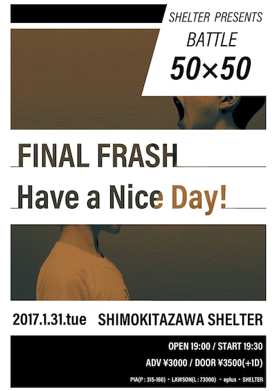 「SHELTER PRESENTS BATTLE50×50」フライヤー