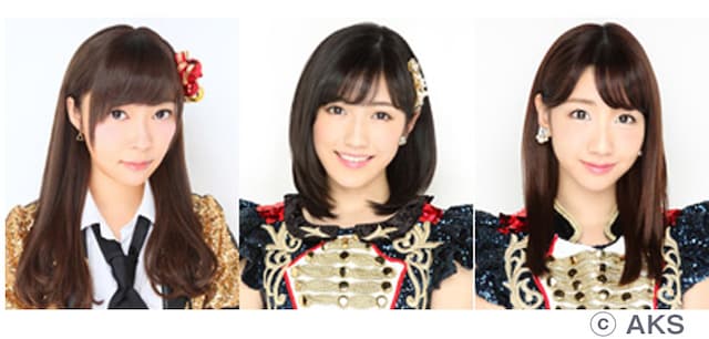 左から指原莉乃、渡辺麻友、柏木由紀。