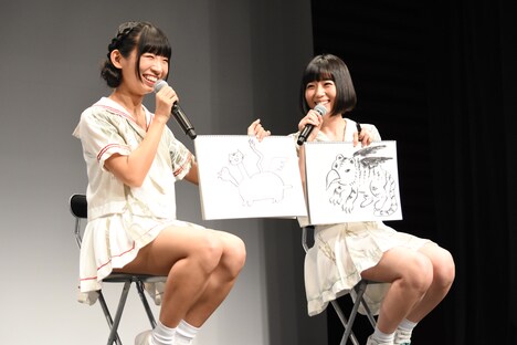 古川未鈴が描いた「ヴォルパーティンガー」と、夢眠ねむが描いた「ヴォルパーティンガー」。