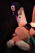 「ナカGフェス」公式キャラクターのサイボーのぬいぐるみ。