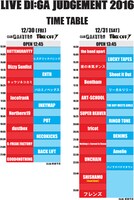 「LIVE DI:GA JUDGEMENT 2016」タイムテーブル