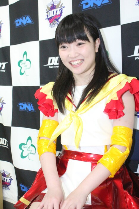 試合終了後の記者会見に応える伊藤麻希。（写真提供：ジョブ・ネット）