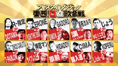 「AbemaTV presents フリースタイルダンジョン東西！口迫歌合戦」対戦カード (c)テレビ朝日 (c)AbemaTV