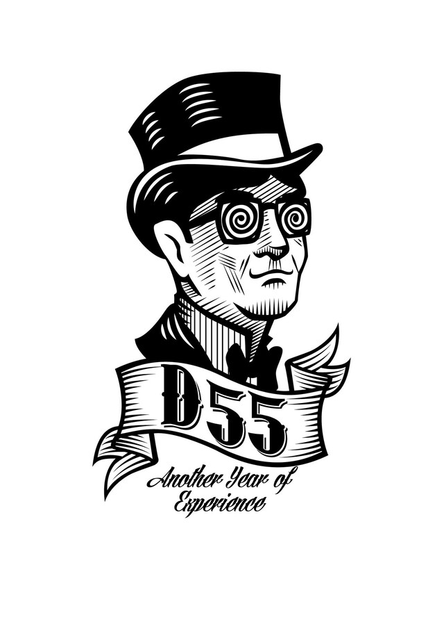 「55 daimas "Another year of experience"」ロゴ