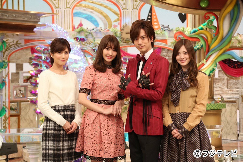 「馬好王国～UmazuKingdom～」出演者の堤礼実アナウンサー、小嶋陽菜、DAIGO、白石麻衣（左から）。