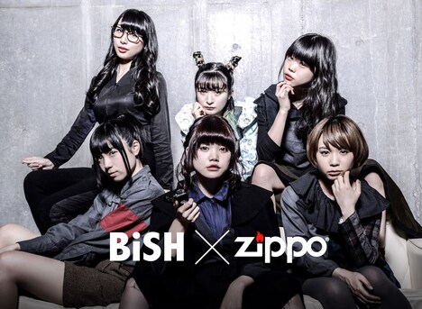 BiSHとZippoのコラボビジュアル。