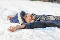 「タウンワーク」の新CM「雪国篇」のメイキングショット。