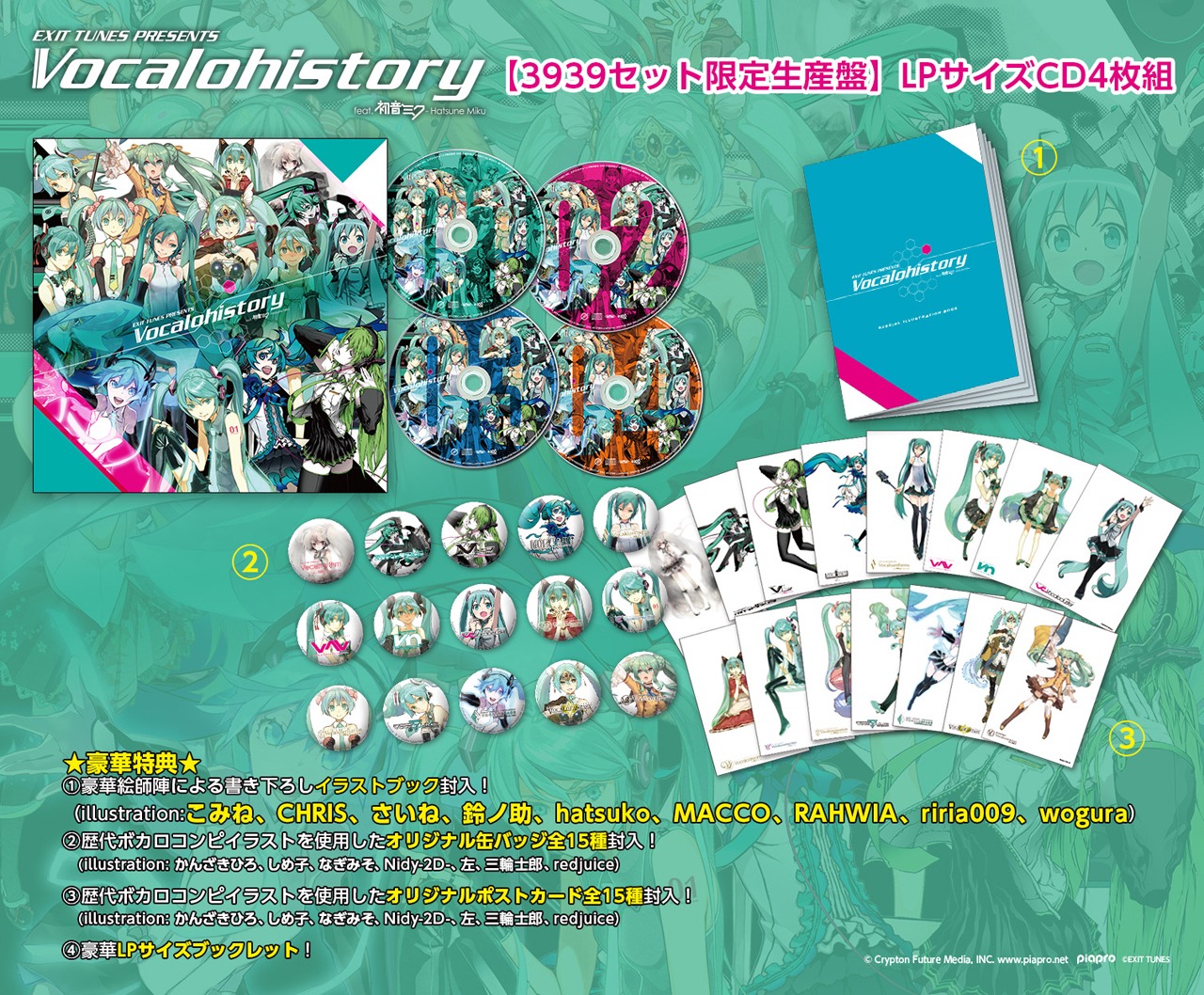 V.A.「EXIT TUNES PRESENTS Vocalohistory feat.初音ミク」の展開図。