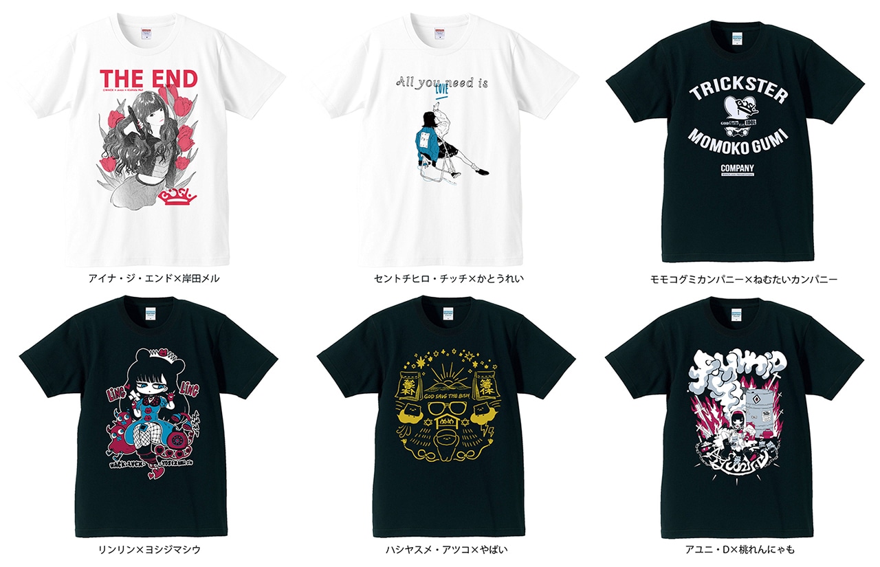 BiSHと人気イラストレーターによるコラボTシャツ。