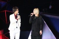 吉田尚記アナウンサーとHISASHI（GLAY）。