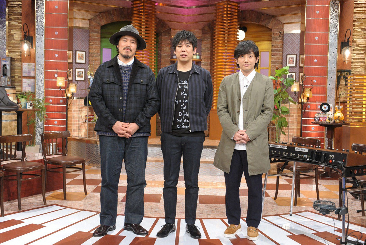 左からスキマスイッチ、水野良樹（いきものがかり）。 (c)テレビ朝日