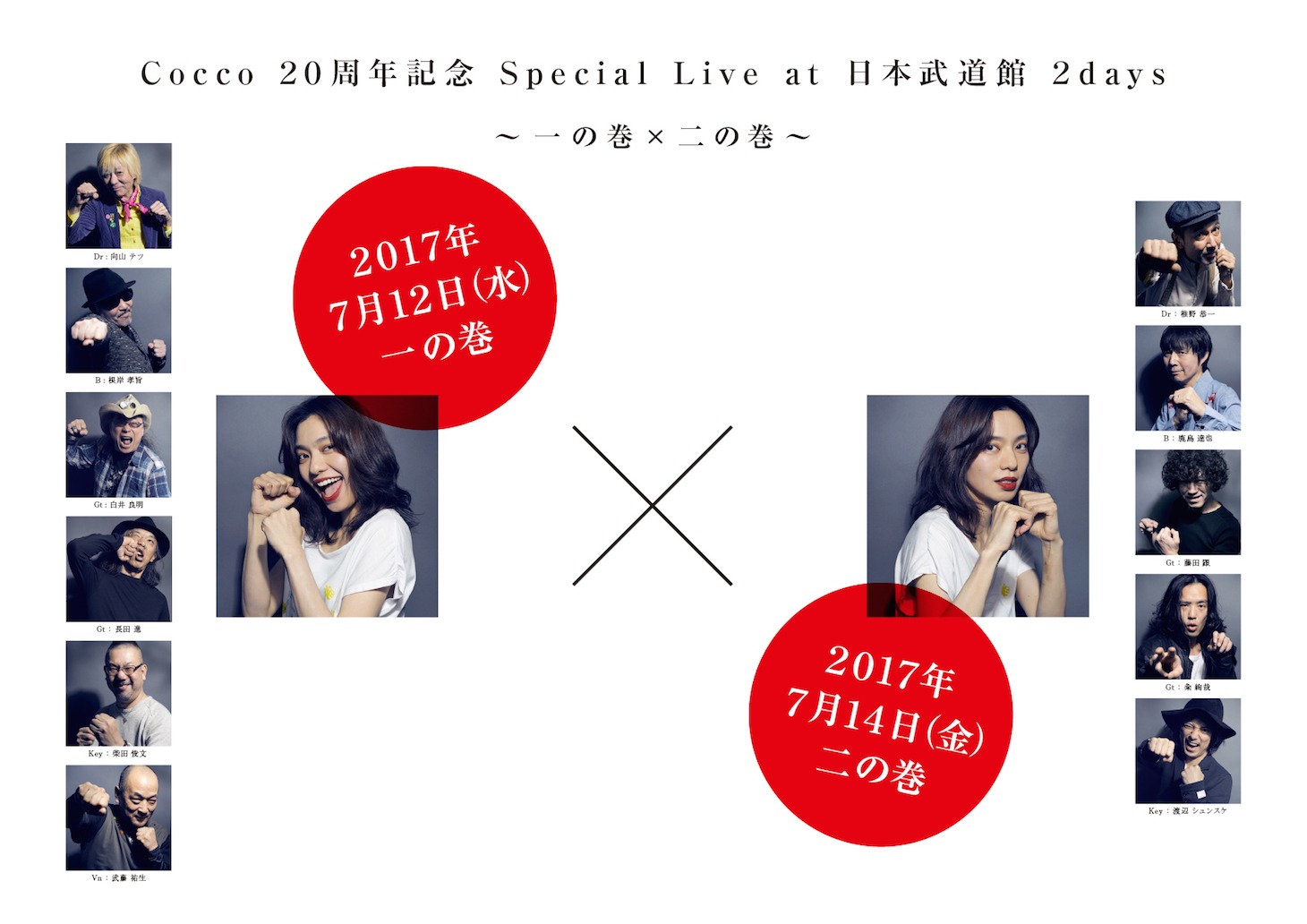 「Cocco 20周年記念 Special Live at 日本武道館 2days ～一の巻×二の巻～」告知ビジュアル