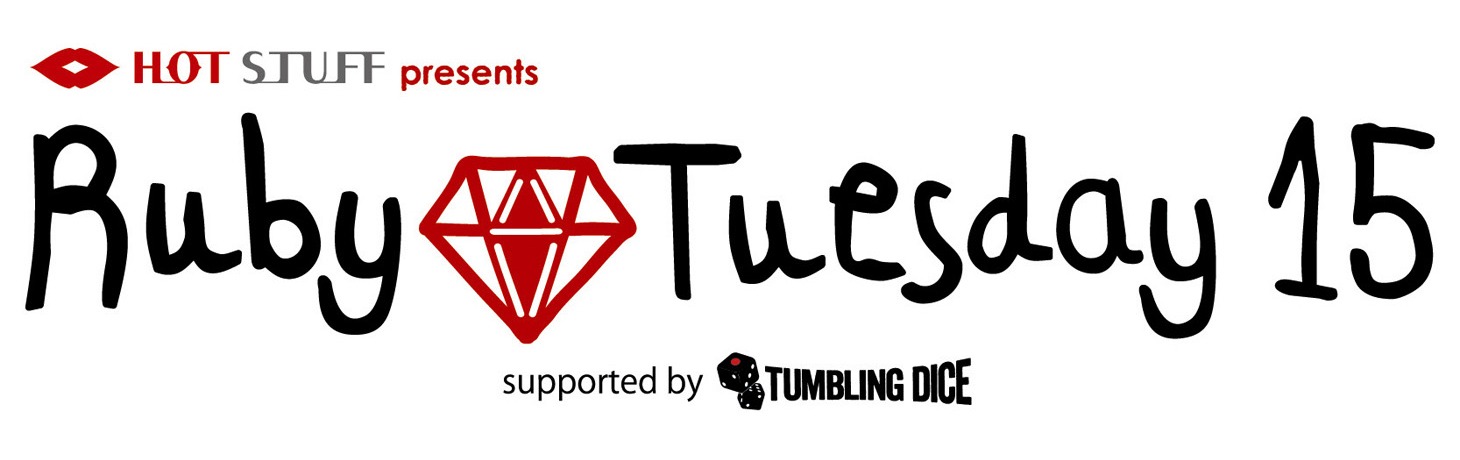 「HOT STUFF presents Ruby Tuesday 15 supported by TUMBLING DICE」ロゴ