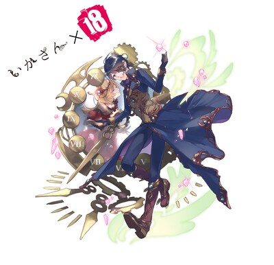 いかさんと「【18】 キミト ツナガル パズル」のコラボイラスト。