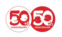 「天才バカボン」「もーれつア太郎」50周年記念ロゴ (c)赤塚不二夫