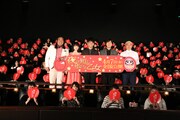 「夜は短し歩けよ乙女」完成披露上映会の様子。